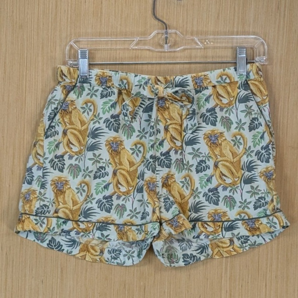 Printfresh Golden Monkey Jungle Sleep Shorts Womens Small Cotton Pajama Bottoms